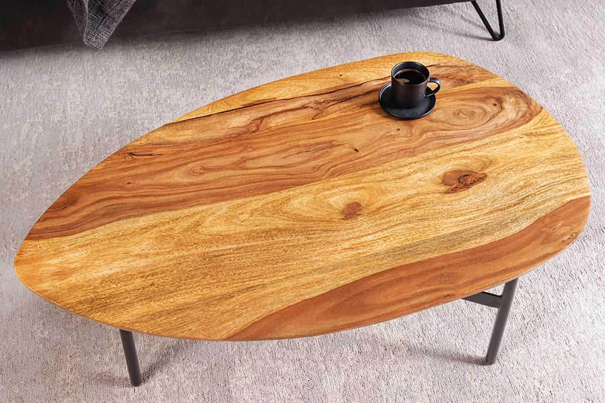 COUCHTISCH BEAUTY BY NATURE Sheesham quadratisch Natur 86cm - Braun, Holz/Metall (50/86/37cm) - riess-ambiente