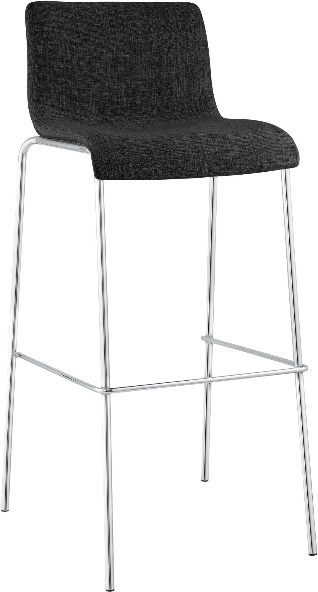 BARHOCKER Stoff Dunkelgrau - Chromfarben/Dunkelgrau, Textil/Metall (43/100/48cm) - CLP