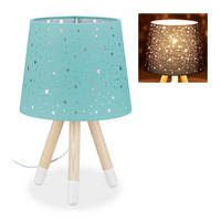 TISCHLAMPE Kinderzimmer - Türkis, Holz/Textil (25.5/25.5/40cm) - Relaxdays