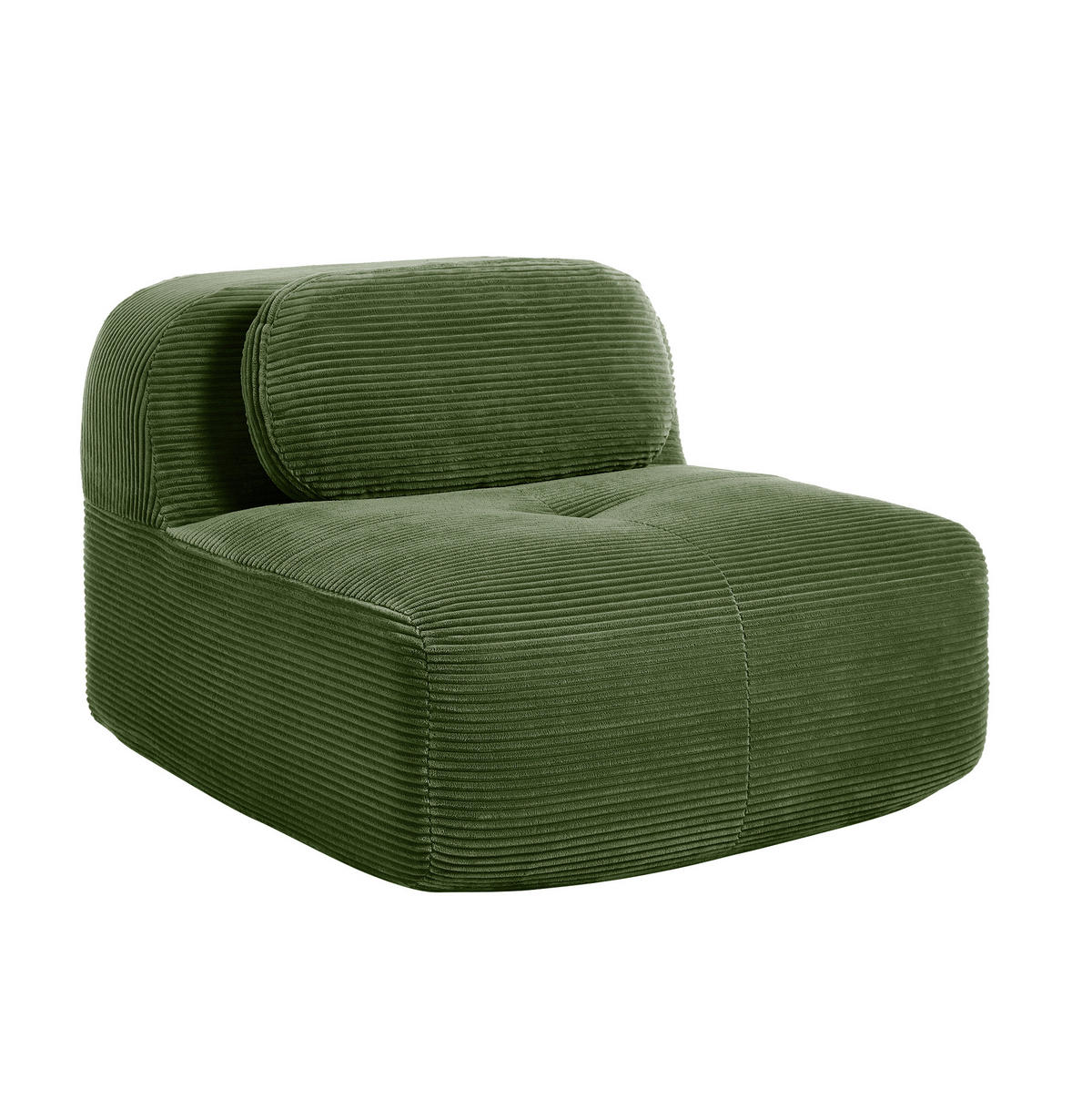 ECKSOFA 90/103/75 cm grün aus Cordstoff modular und montagefrei - Grün, Textil (103/90cm) - OKWISH