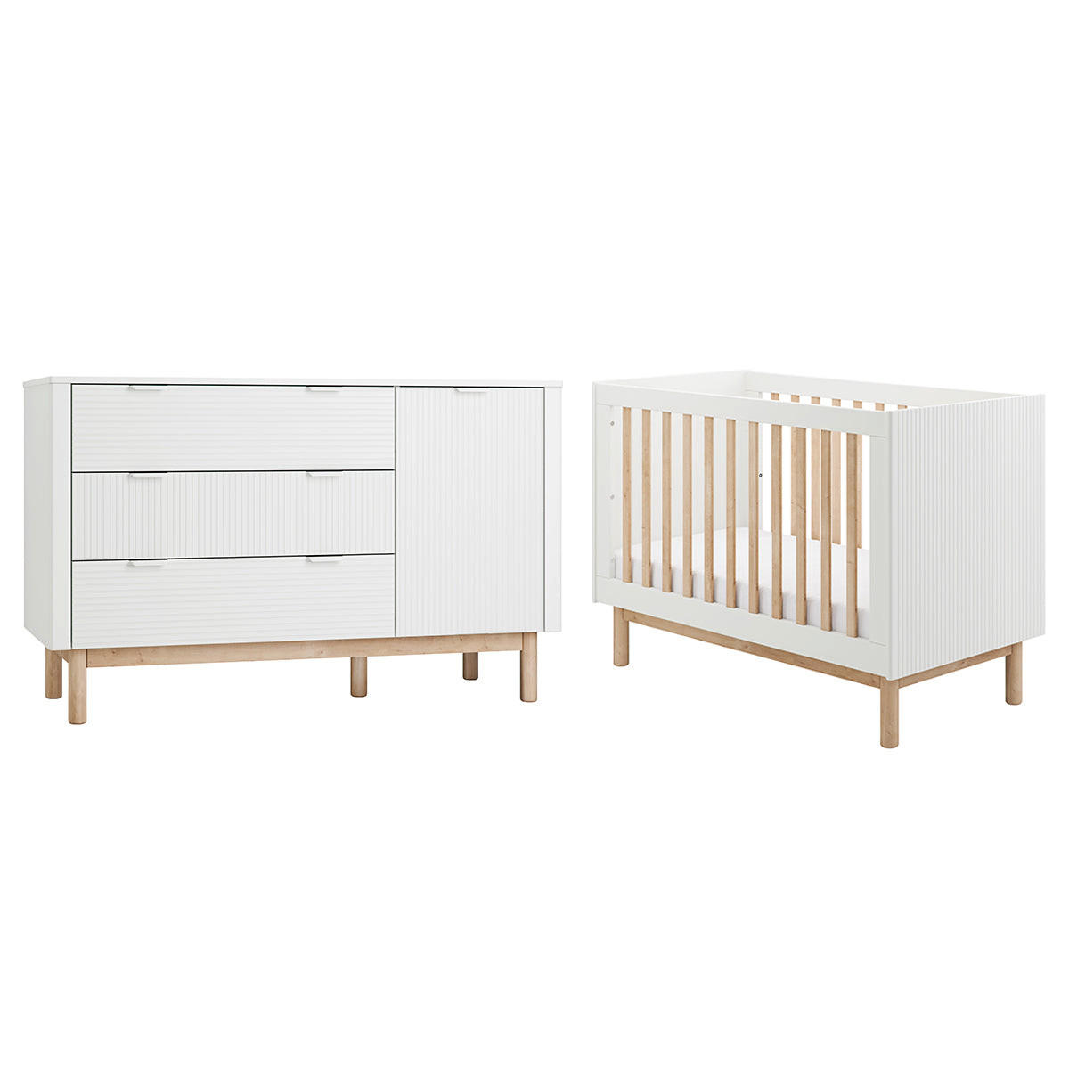 SOBA ZA BEBE 2-dijelniMiloo Bijeli - bijela, drvni materijal (123.5/87.5/66cm) - Petits-meubles