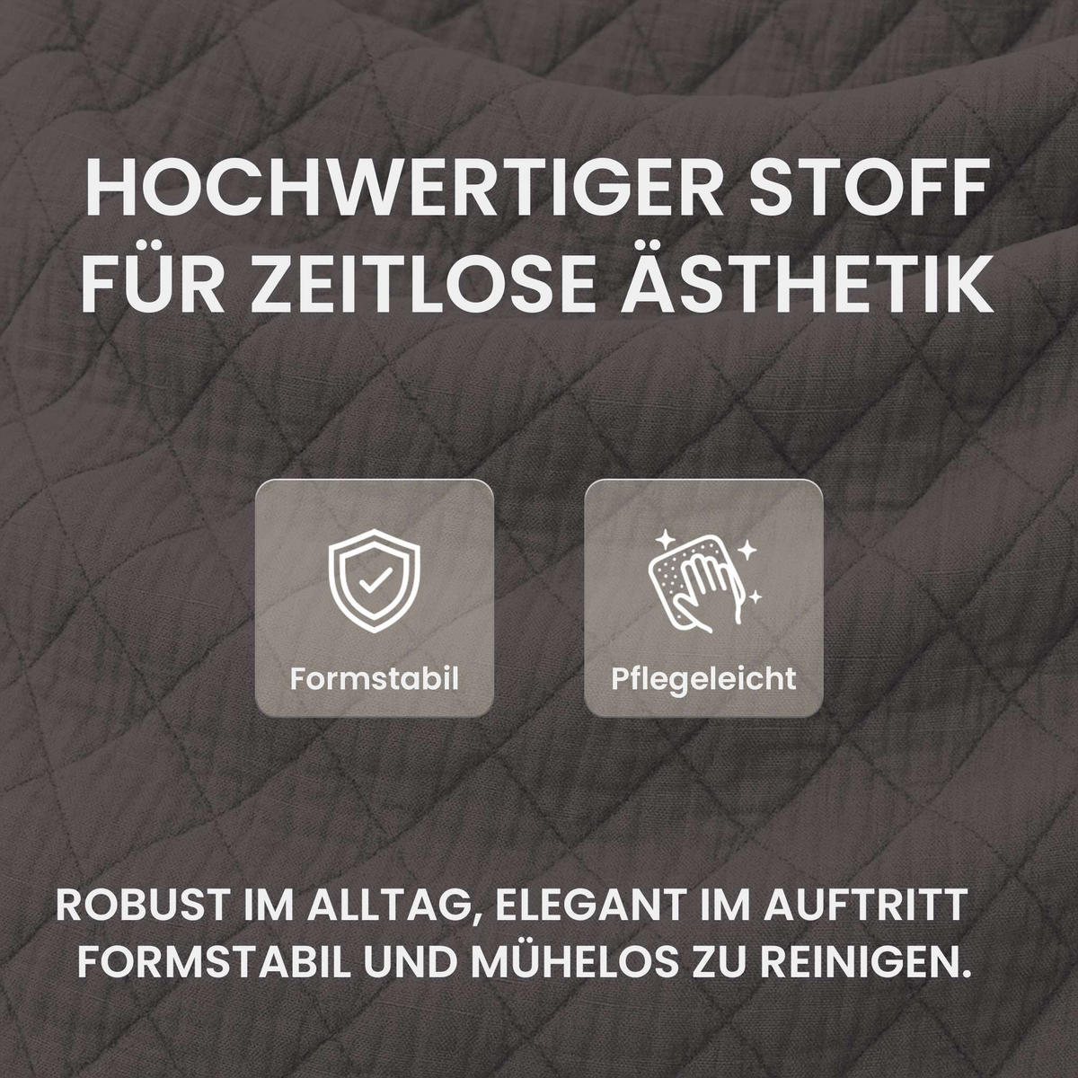 ESSZIMMERSTUHL Stoff Dunkelgrau - Eukalyptusholzfarben/Dunkelgrau, Holz/Textil (63/84/61cm) - CLP