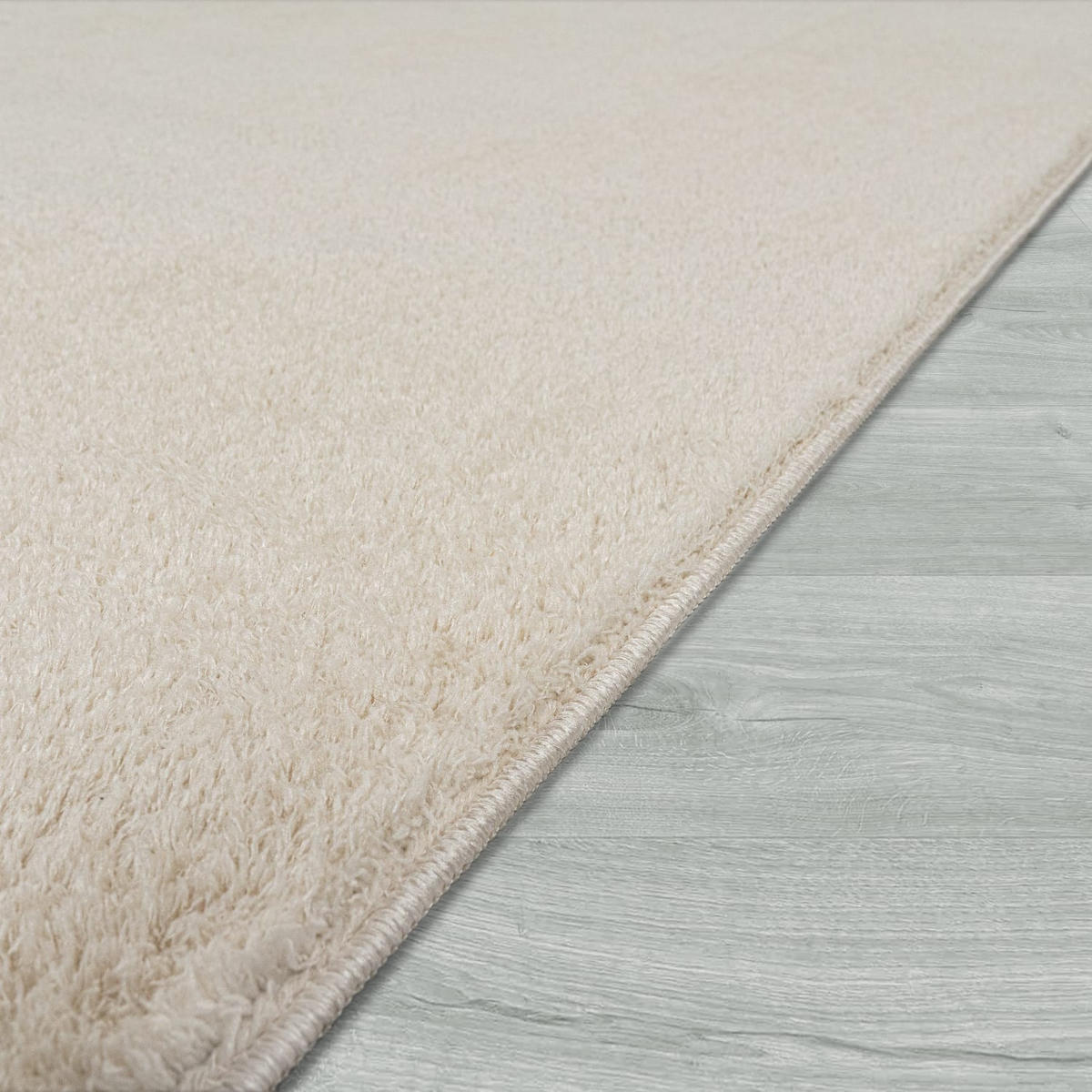 TEPPICH Kurzflor waschbar Unifarben Wohnzimmer schmutzabweisend Creme Rechteckig 140x200 - Creme, Textil (140/200cm) - KADIMA DESIGN