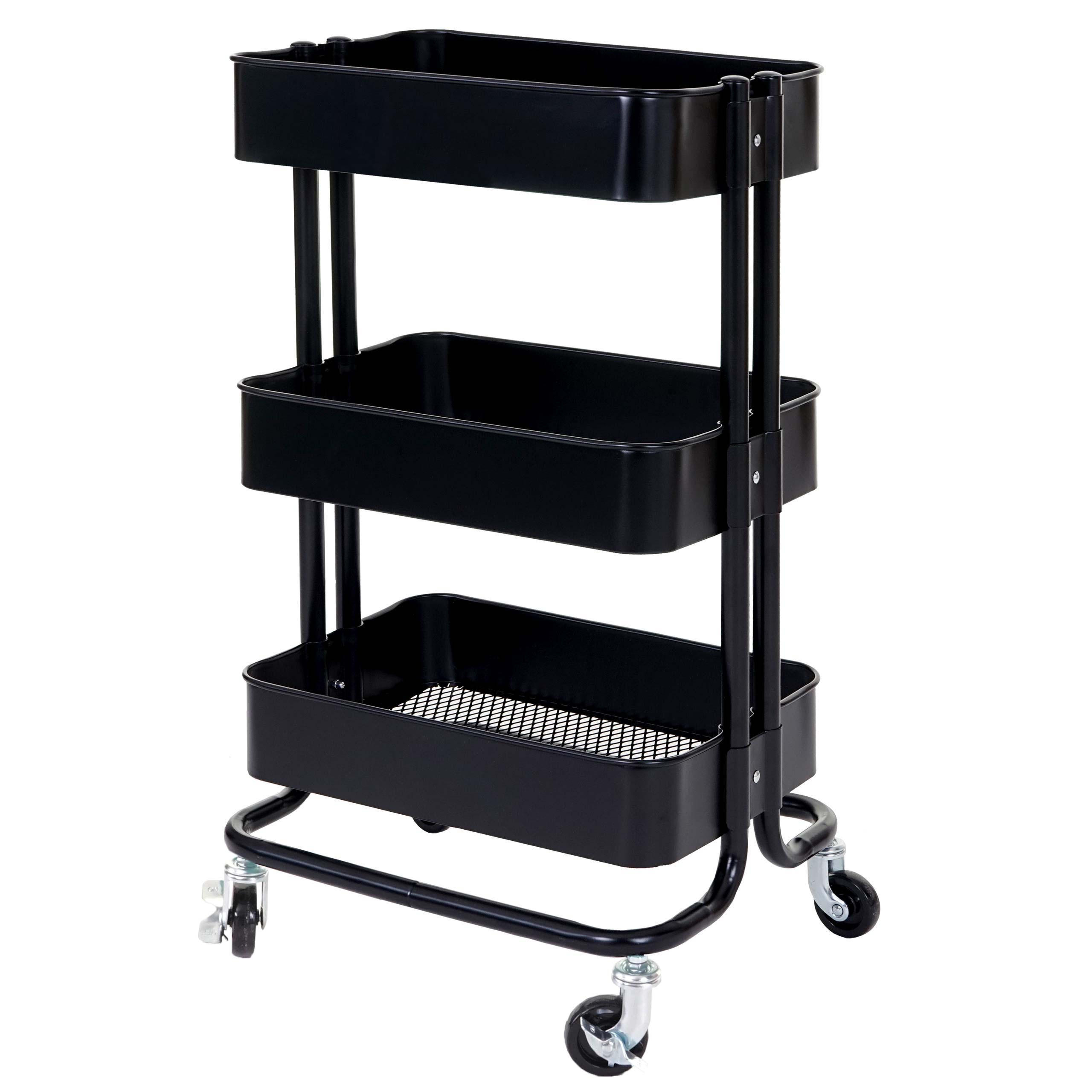 SERVIERWAGEN OHNE GRIFF Schwarz - Schwarz, Metall (44/79/37cm) - MCW