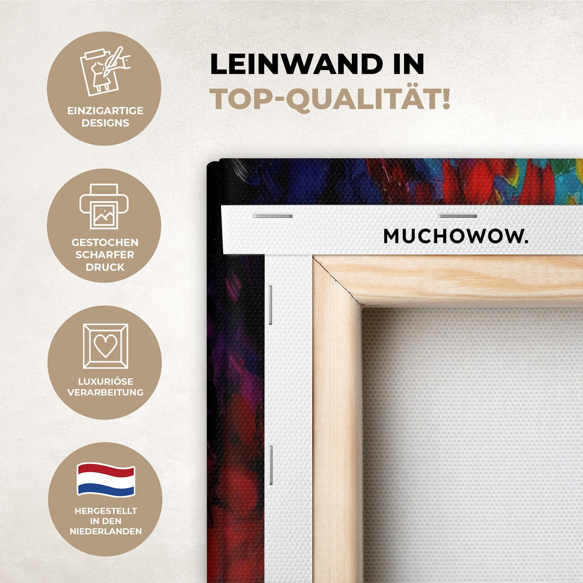 LEINWANDBILD 3er Set Baum - Farbenfroh - Malerei-Look - Abstrakt 90x40 cm - Multicolor, Textil (90/40cm) - MuchoWow