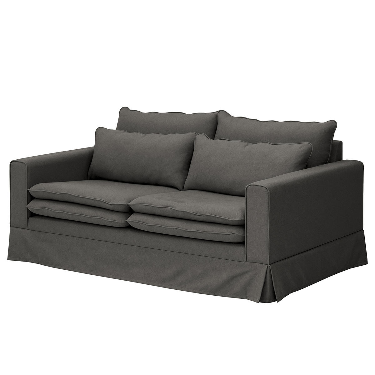 2,5-SITZER SOFA mit Husse - Webstoff - Anthrazit, Textil (180/82/104cm) - home24