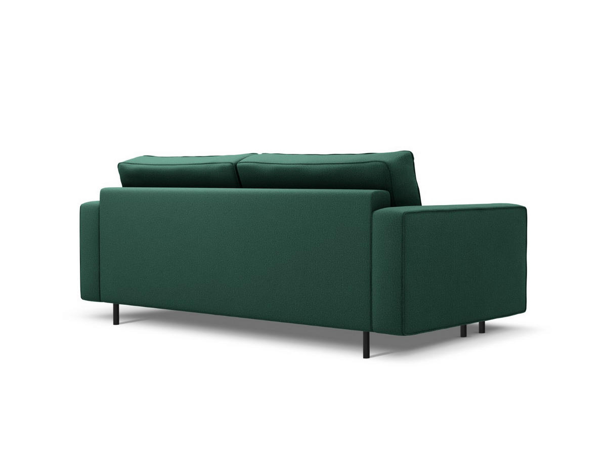 AUSKLAPPBARES-SOFA mit Bettkasten Caro aus strukturiertem Stoff grün 3 Sitzplätze - Grün, Textil (97/93/236cm) - Micadoni