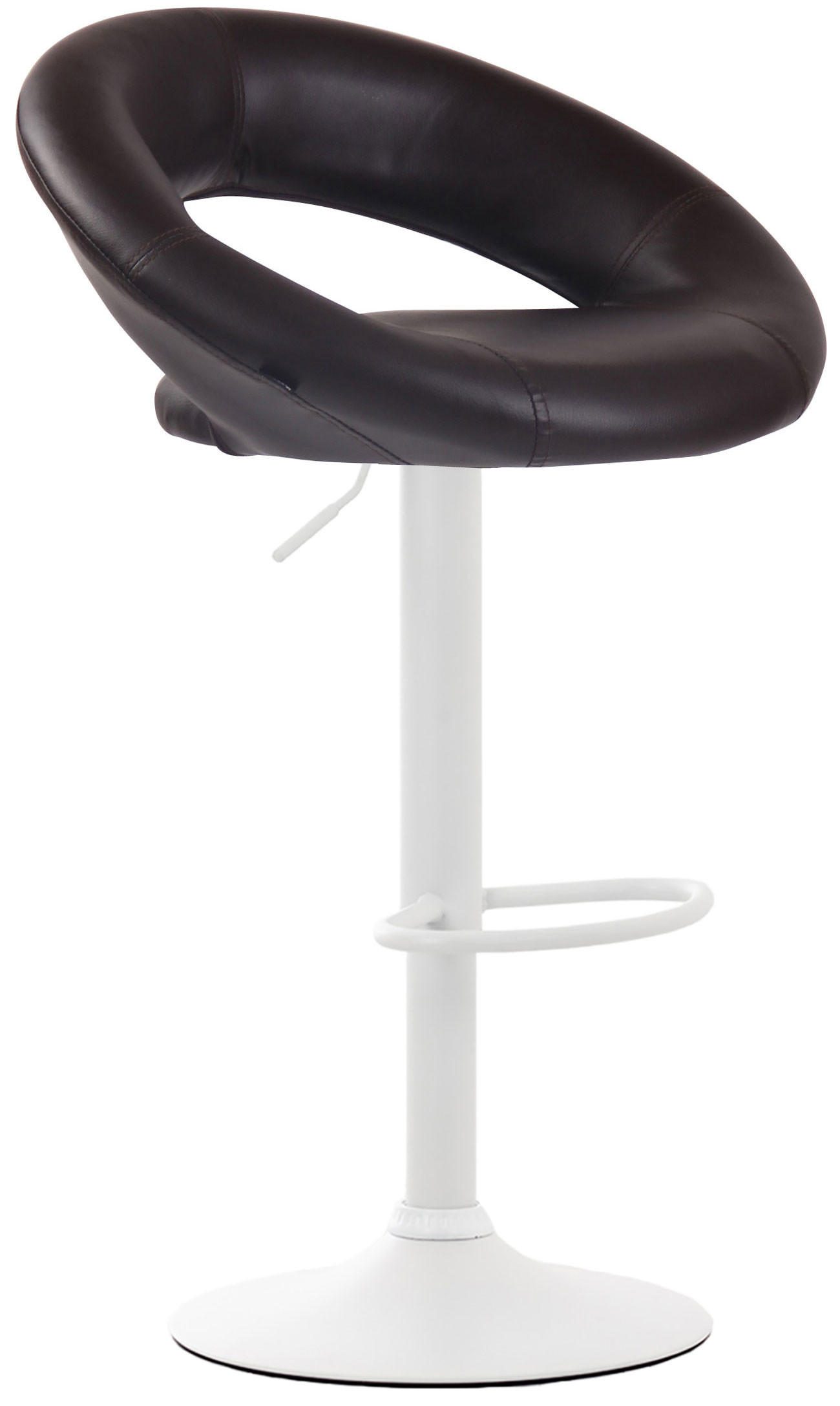 BARHOCKER Mekim Kunstleder Braun Weiß - Braun, Leder/Metall (53/80/47cm) - DELUKE