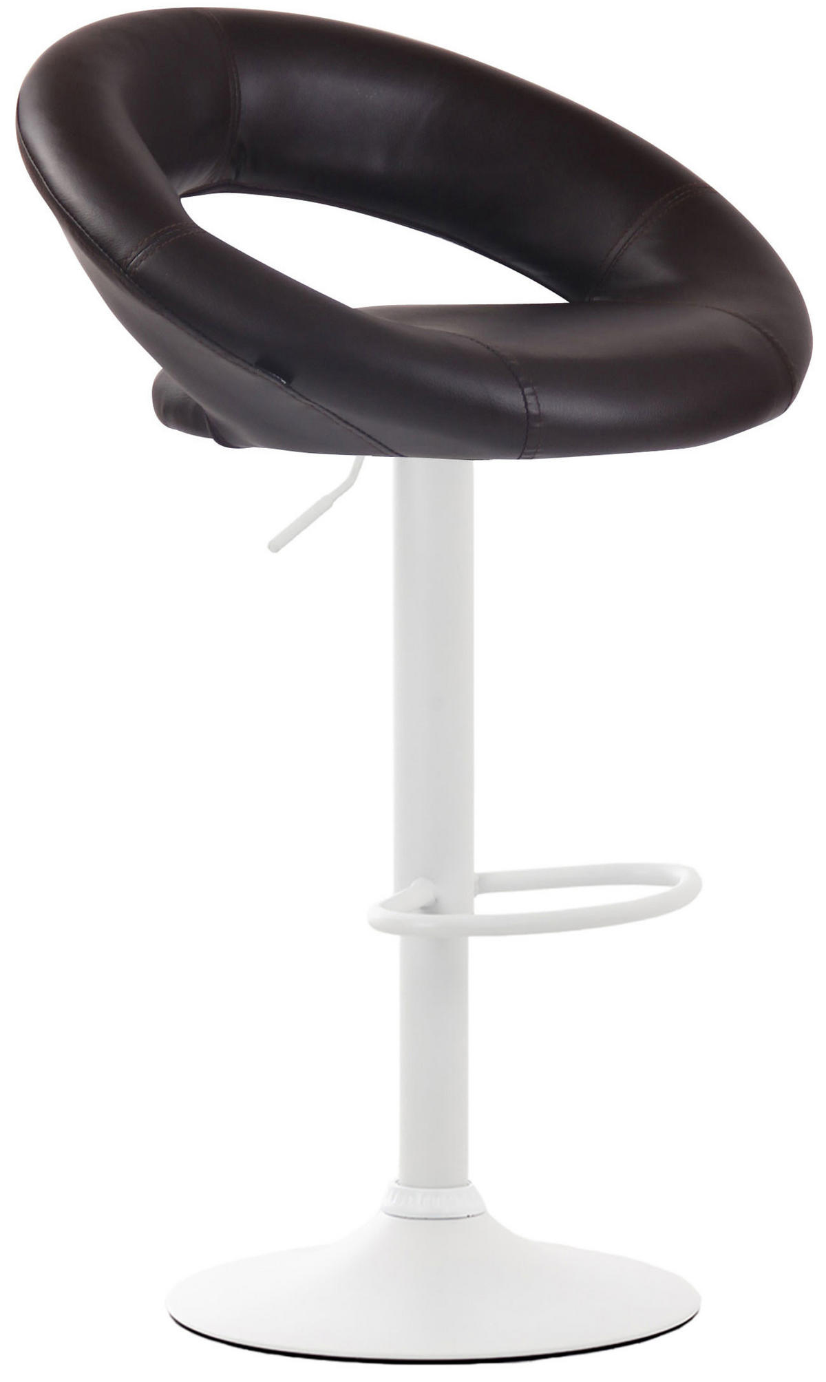 BARHOCKER Mekim Kunstleder Braun Weiß - Braun, Leder/Metall (53/80/47cm) - DELUKE