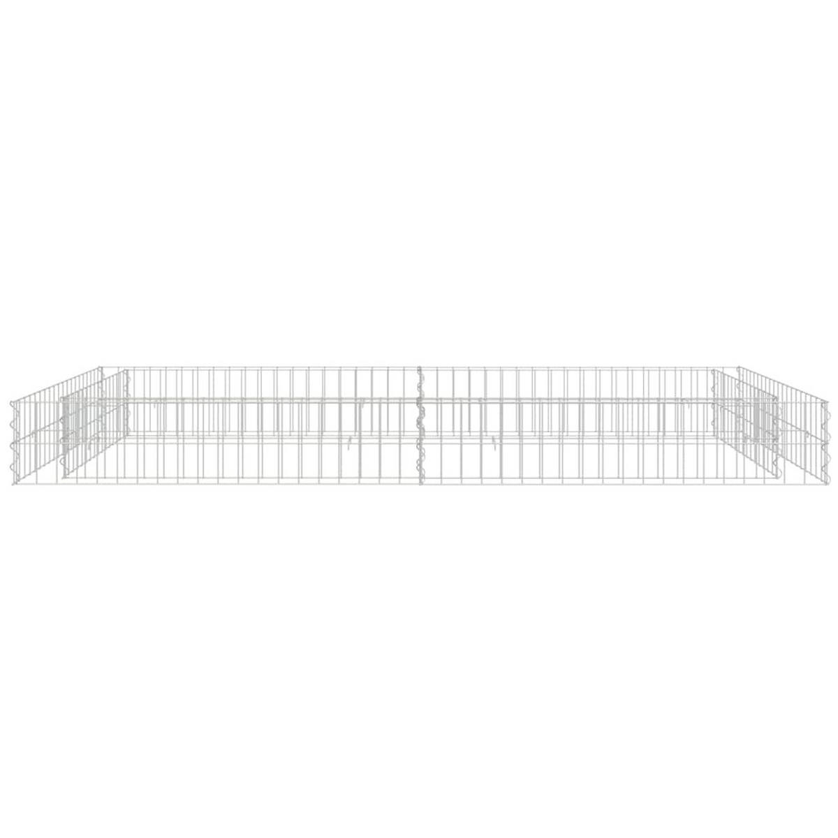 GABIONEN-HOCHBEET Verzinkter Stahl 200x100x20 cm - Silberfarben, Metall (200/20/100cm) - furnicato