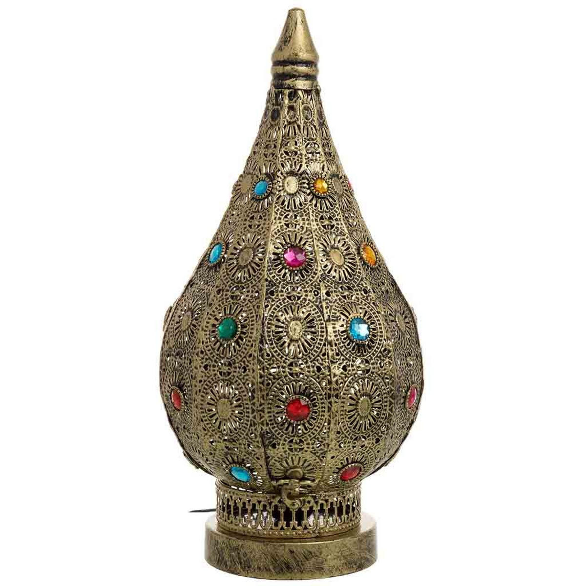 LAMPE aus Metall und Glas, 20x38cm - Multicolor, Metall (20/20/38cm) - Wanderlust