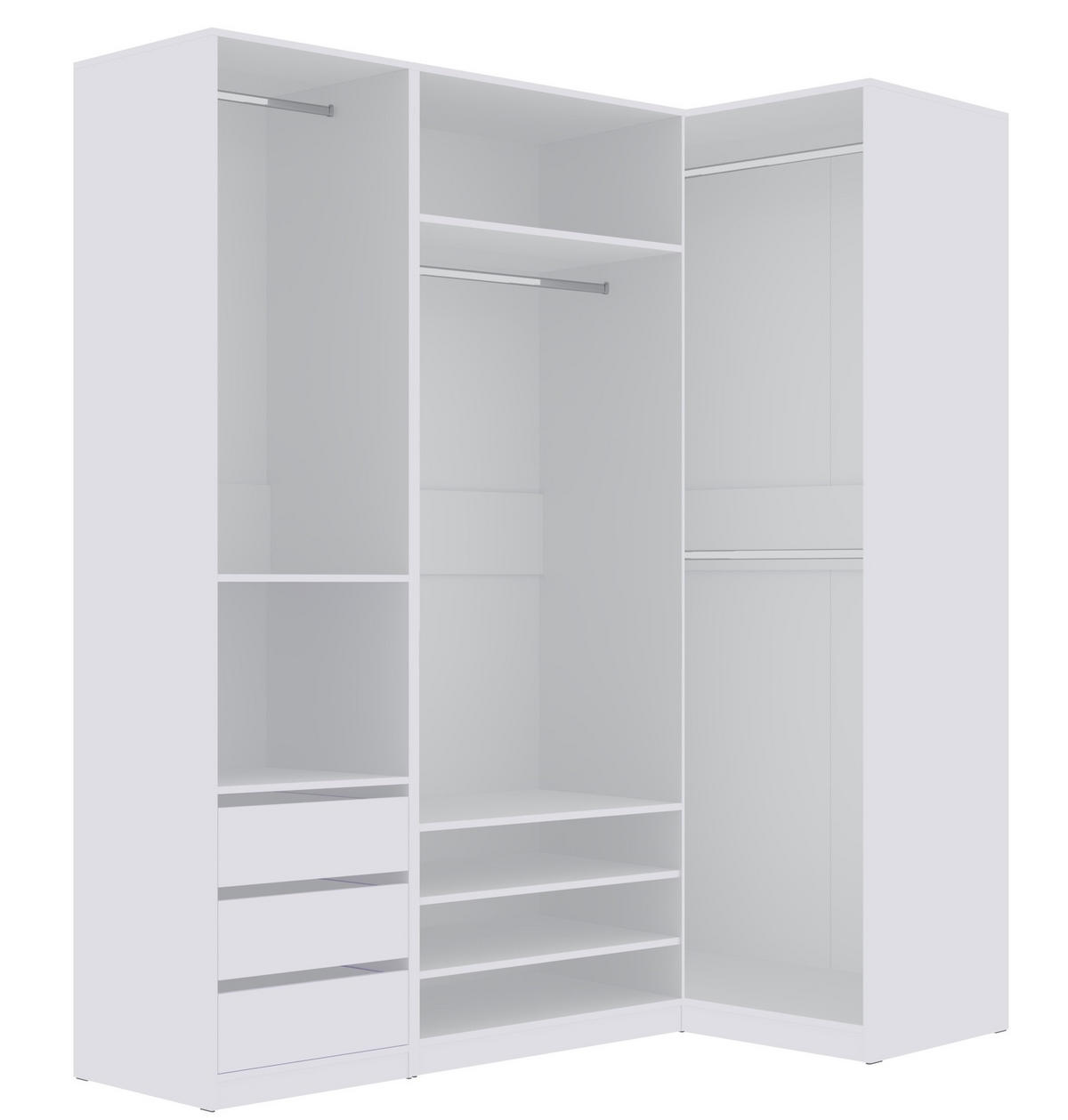 OFFENER-KLEIDERSCHRANK TRES L/B Weiß 240/206/51 cm - Weiß, Holzwerkstoff (240/206/51cm) - Marmex Möbel