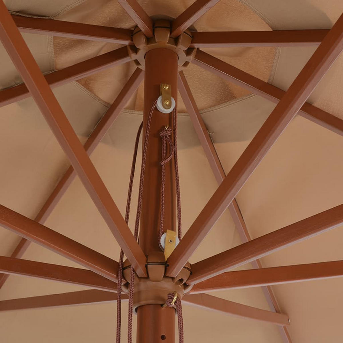 SONNENSCHIRM mit Holzmast 350 cm Taupe - Taupe, Textil (350/350cm) - furnicato