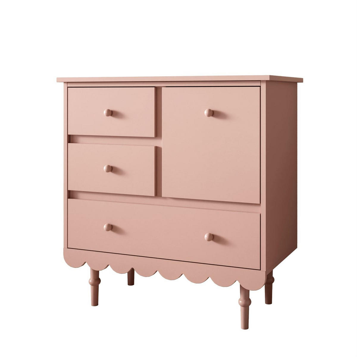 BABUSHKA Kommode mit Schubladen, Natürlich Rosa - Rosa, Holzwerkstoff (84/91/50cm)