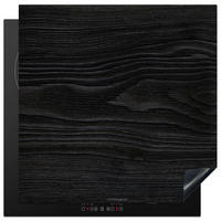 HERABDECKPLATTE - Schwarz - Holzoptik - 58x59 - Schwarz, Kunststoff (58/59/0.2cm) - MuchoWow