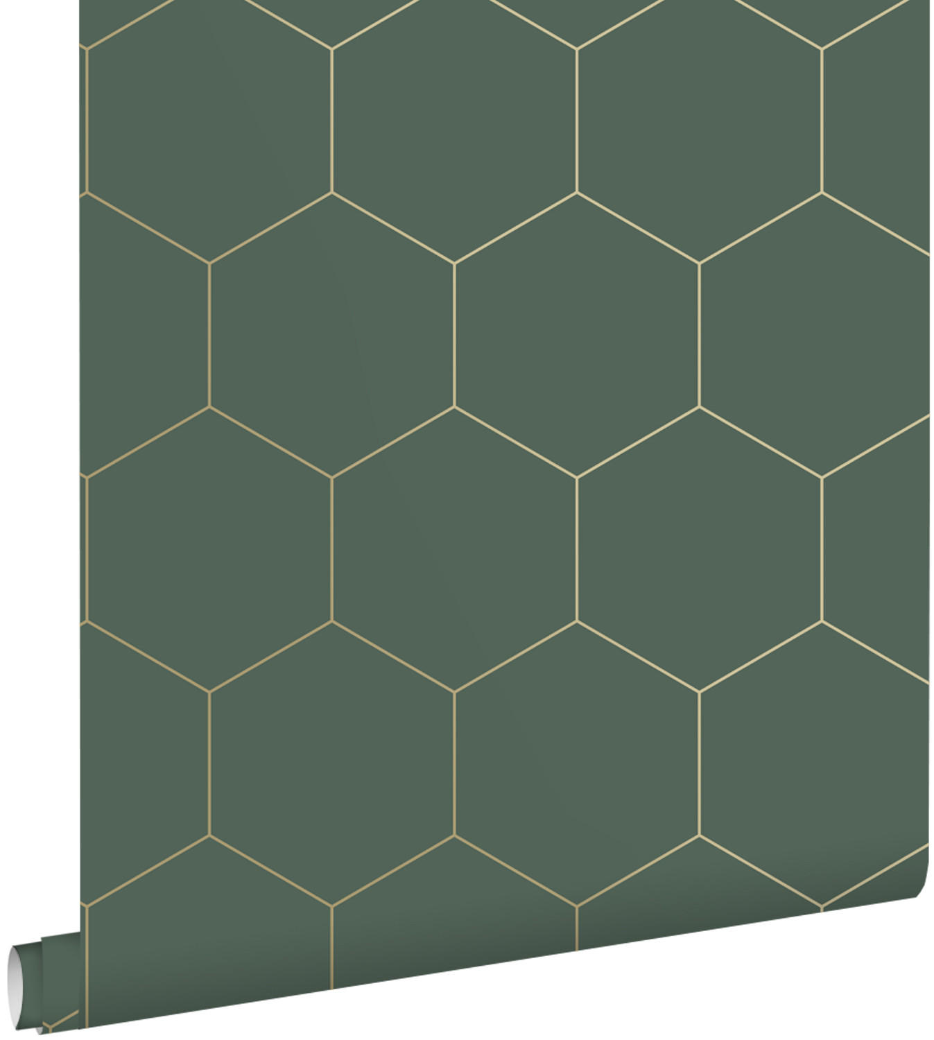 TAPETE Wabenmuster 53 cm x 10.05 m - Grün, Papier (53/1000cm) - ESTAhome