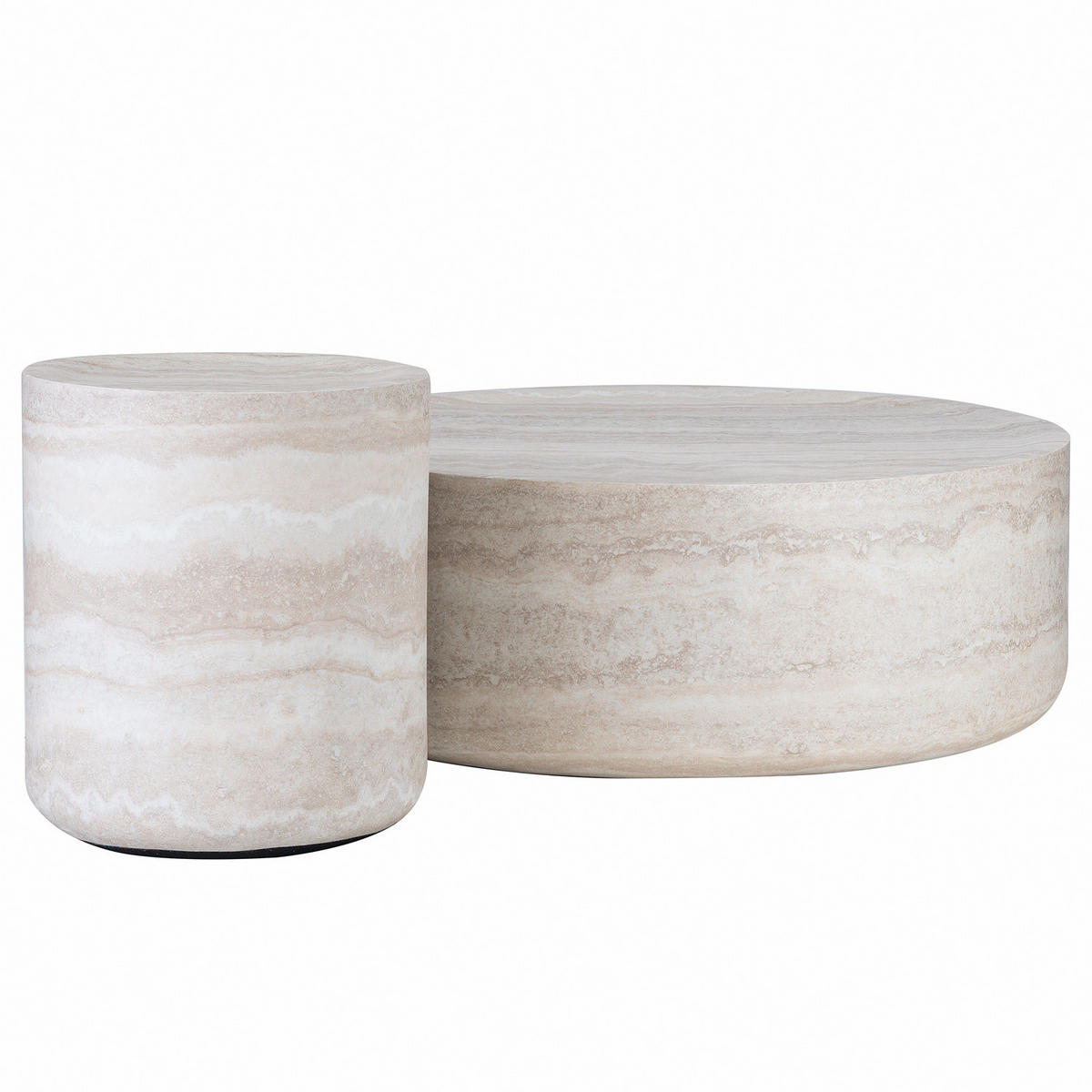 COUCHTISCH - rund - Marmor Hellgrau Dekor - Hellgrau, Glas (90/90/32cm) - home24