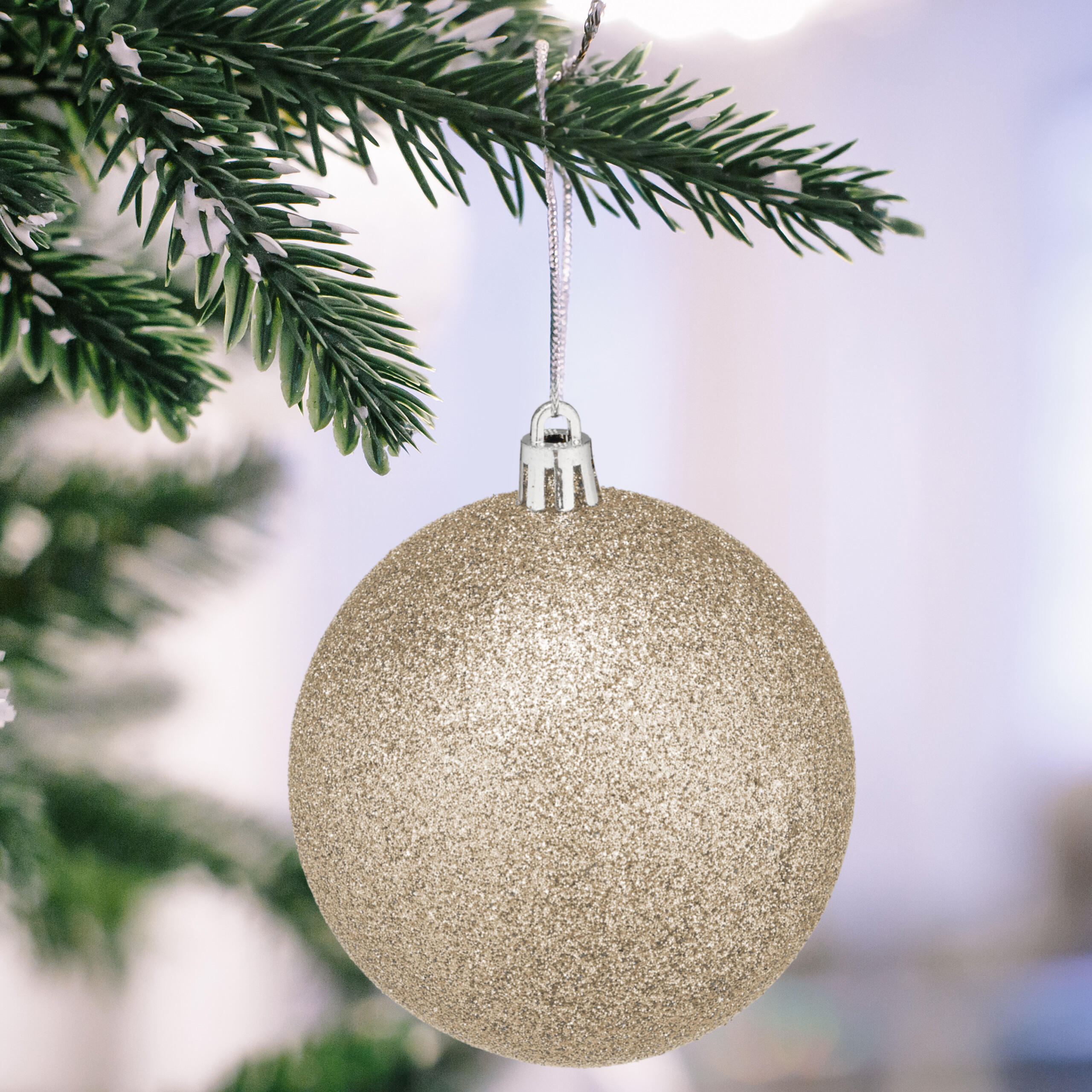 110-TLG.WEIHNACHTSKUGELN-SET - Beige, Kunststoff (8/9/8cm) - Relaxdays