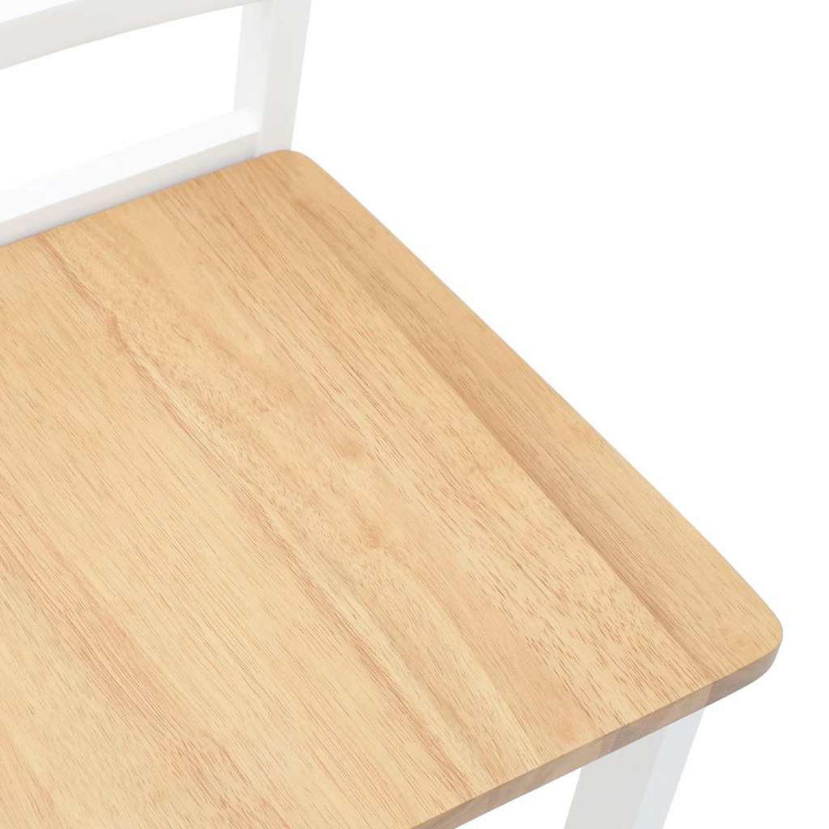 ESSZIMMERSTÜHLE 2 Stk. Weiß Massivholz Gummibaum 42.5*53.5*94cm - Weiß/Braun, Holz (42.5/94/53.5cm) - ZMH