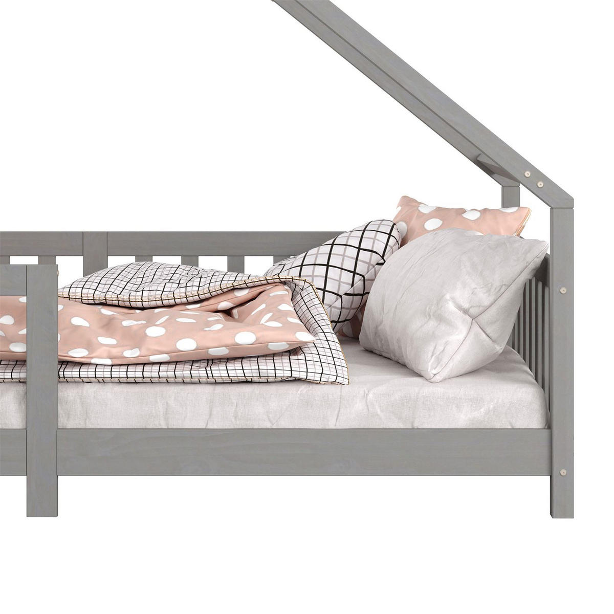 HAUSBETT CORA 90X200 CM - Grau, Holz (96/158/206cm) - IDIMEX