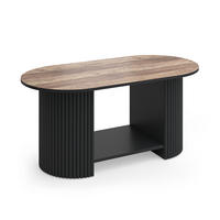 COUCHTISCH Calero, Eiche rustikal/Schwarz, 100 x 50 cm - Wildeiche/Schwarz, Holzwerkstoff (50/100/45cm) - Vicco