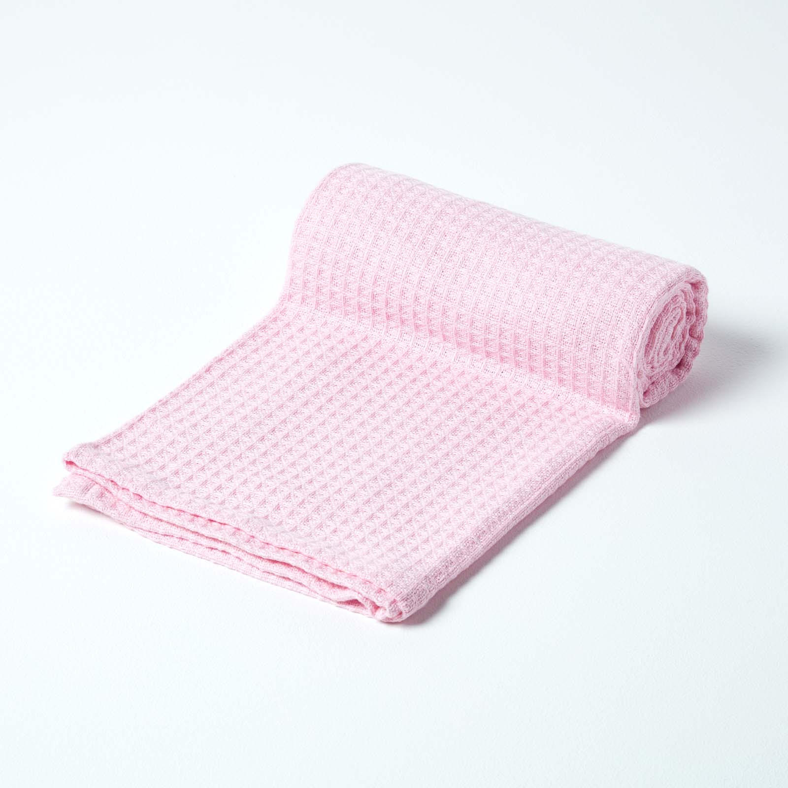 BABYDECKE Waffelpiqué 90/110 cm, Bio-Baumwolle - Rosa, Textil (90/112cm) - Homescapes