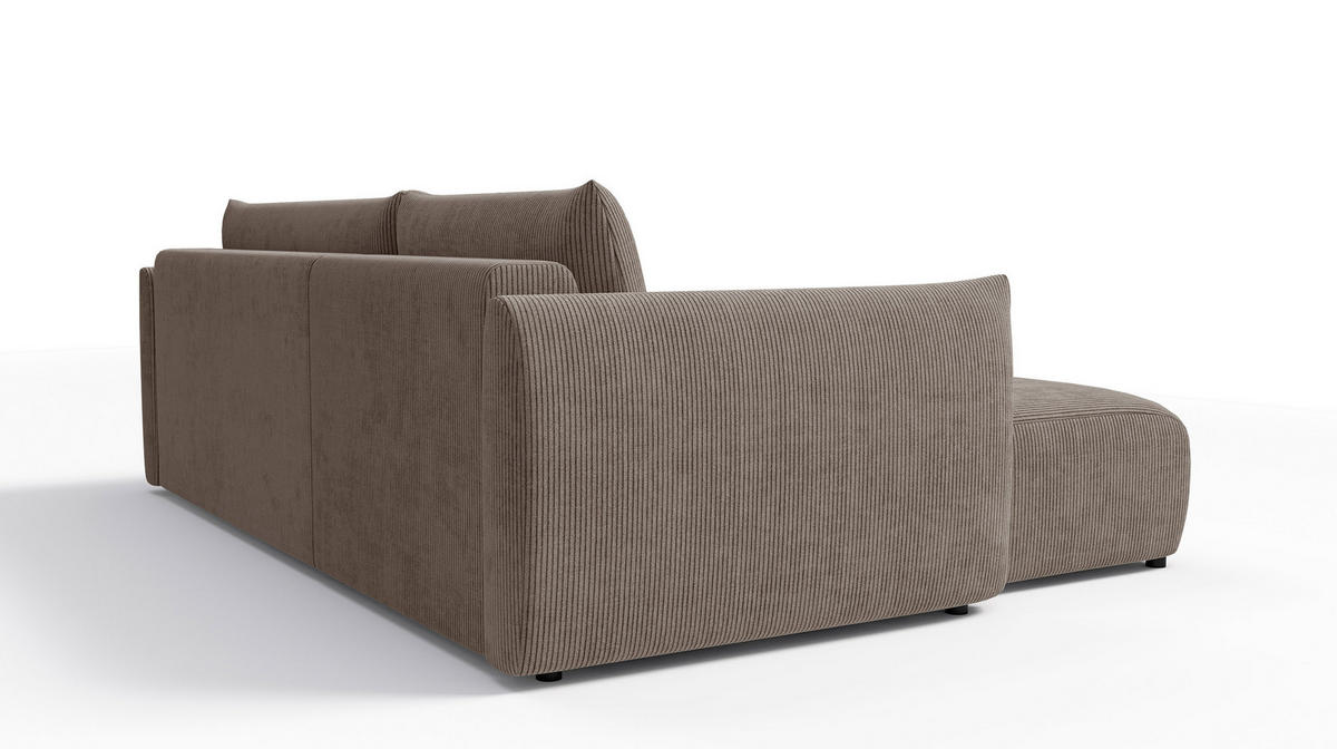 ECKSOFA TAUER 3-Sitzer rechts, taupe - Taupe/Schwarz, Holz/Textil (248/173cm) - Courtois Laville