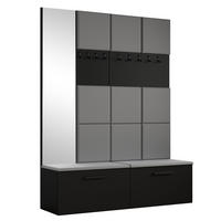 GARDEROBENSCHRANK MODULO 161,2/204/40 cm Modern Garderobe-Set Schwarz - Schwarz/Grau, Holzwerkstoff (161.2/204/40cm) - MASSENO