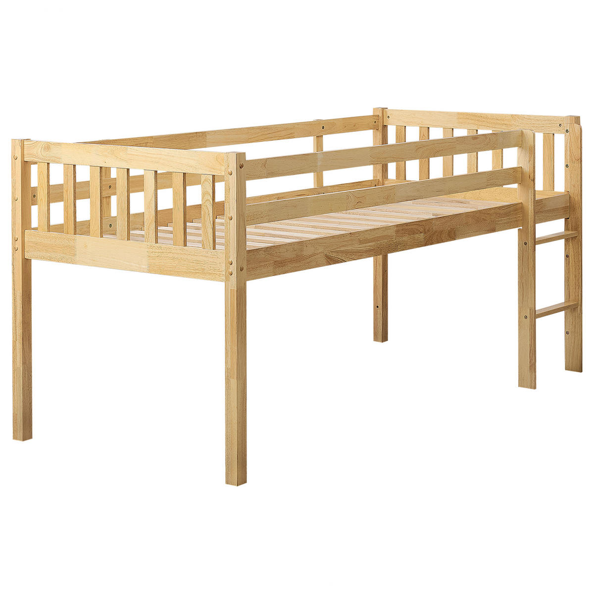 HALBHOCHBETT 90x200 cm Heller Holzfarbton Peipin - Hellbraun, Holz (90/200cm) - Beliani
