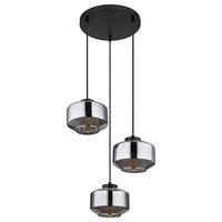 HÄNGELEUCHTE Metall Glas Schwarz - Schwarz, Glas (40/40/120cm) - Globo Lighting