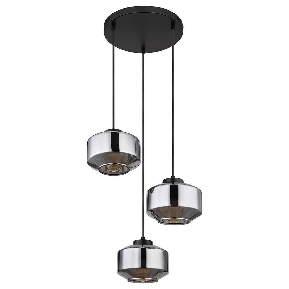 HÄNGELEUCHTE Metall Glas Schwarz - Schwarz, Glas (40/40/120cm) - Globo Lighting