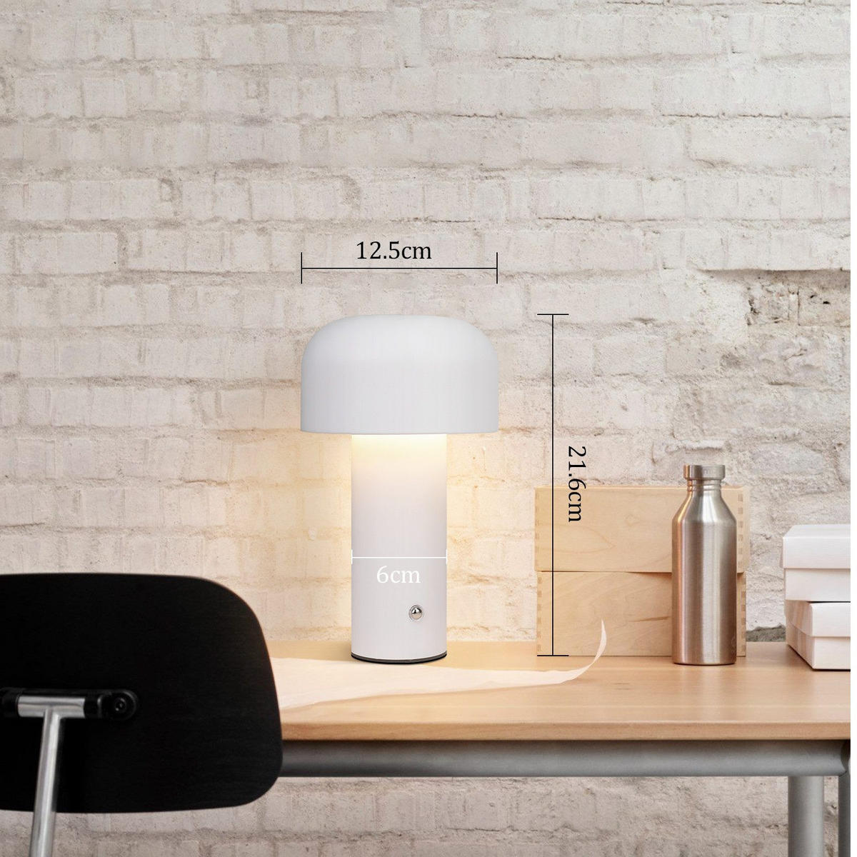 LED stolní lampa Abeli 21,6/12,6/6 cm - bílá, kov (21.6/12.6/6cm) - Nettlife
