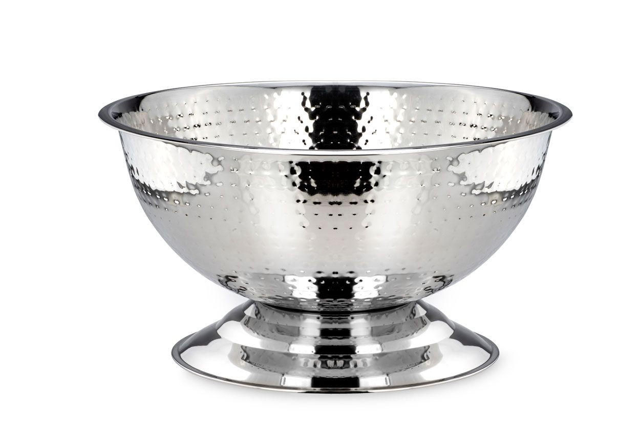 CHAMPAGNER-/FLASCHENKÜHLER Bowl Hammerschlag-Optik (Ø) 40 cm - Silberfarben, Paraffin (40/21cm) - Hermann Bauer jun. Kollektion GmbH