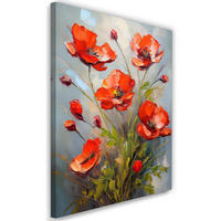 WANDBILD rot gemalter klatschmohn - Rot, Textil (40/60cm) - Feeby