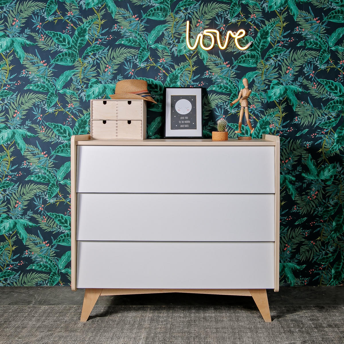 KINDERKOMMODE SoSixty – rustikale Eleganz und Funktionalität - Weiß, Holzwerkstoff (100/93/56cm) - RAUMHIRSCH FURNITURE