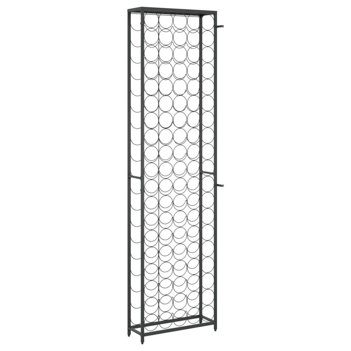WEINREGAL Schwarz Eisen - Schwarz, Metall (18/200/54cm) - vidaXL