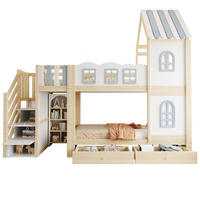 ETAGENBETT 90x200cm Holz Kinderbett Wolkendesign Stauraum Weiß - Weiß, Holz (90/200cm) - FLIEKS