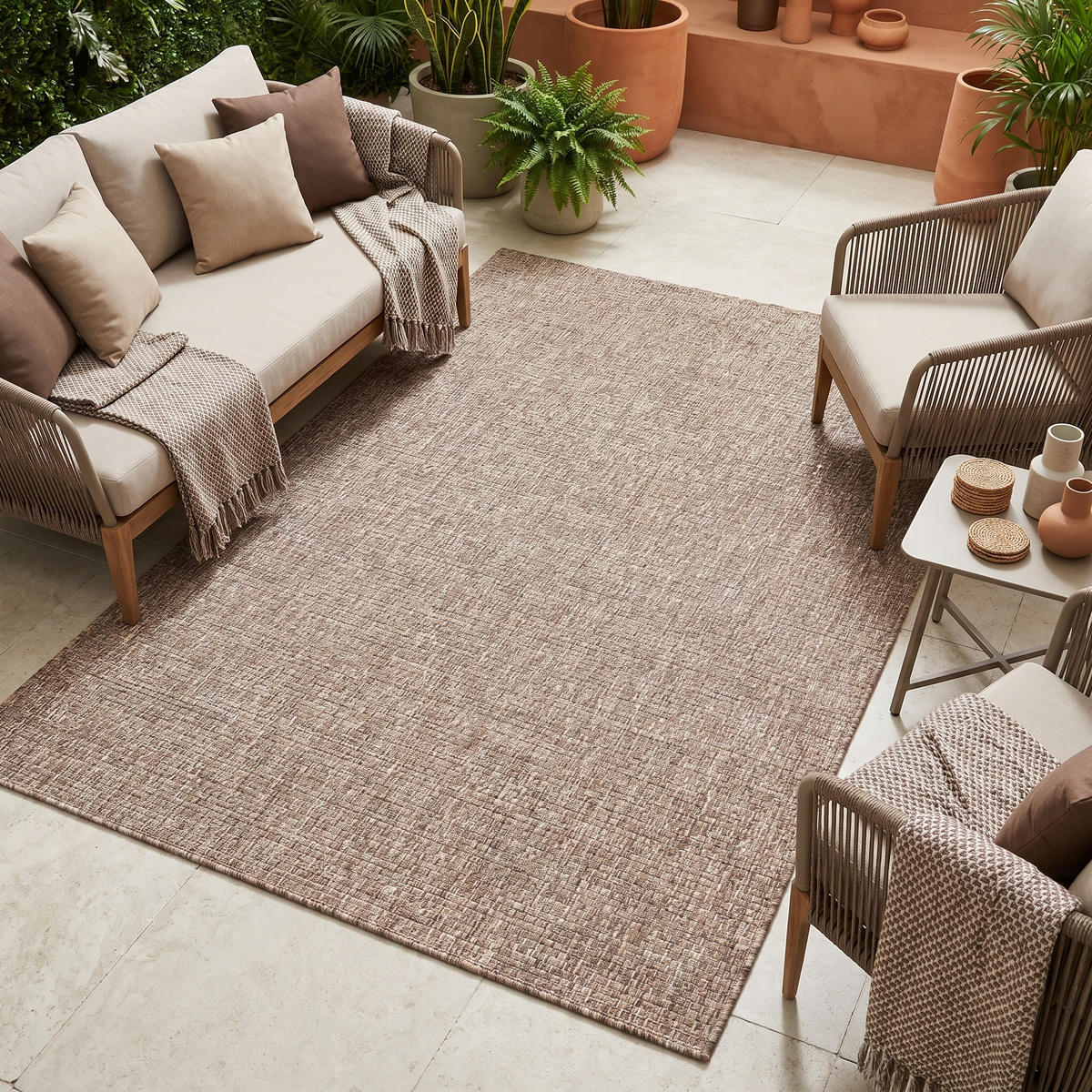 TEPPICH VERANO BRAUN 60/200 cm - Braun, Textil (60/200cm) - Tapiso
