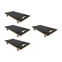TRANSPORTROLLER 4er-Set mit 4 Rollen 11,5x30x60cm Traglast 200kg Siebdruck Holzplatte Schwarz - Schwarz, Holzwerkstoff (60/30/11.5cm) - PROREGAL