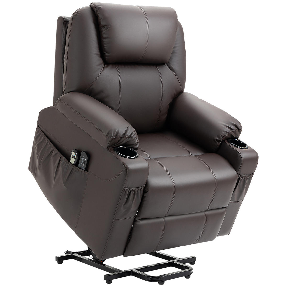 SESSEL mit Aufstehhilfe, Braun - Braun, Kunststoff (99/106/88cm) - HOMCOM