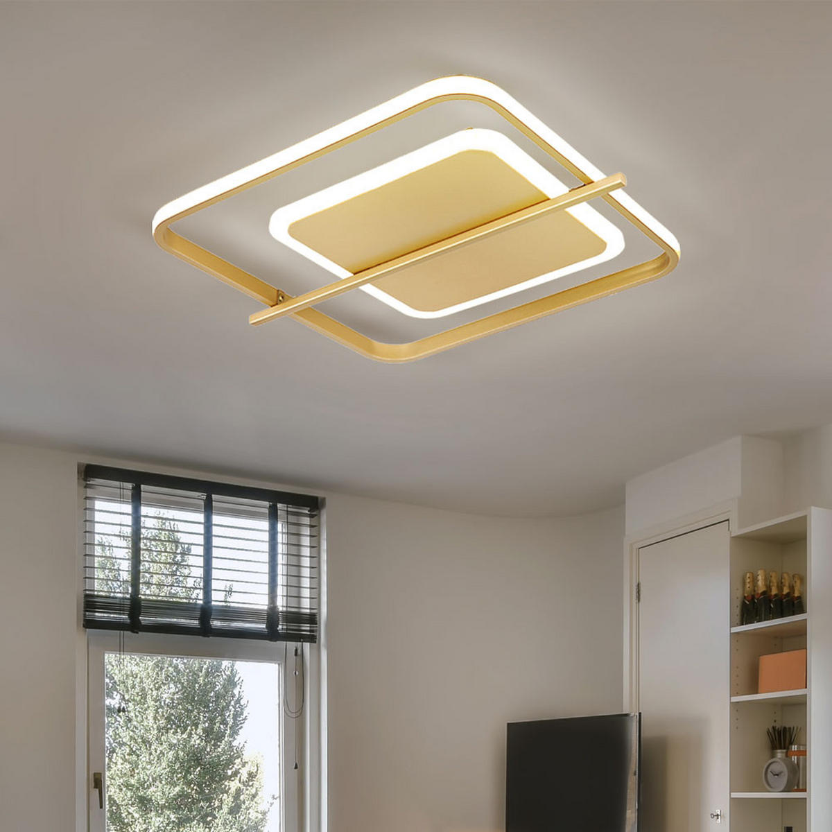 LED DECKENLEUCHTE Metall Goldfarben - Goldfarben, Metall (40/36/5cm) - Globo Lighting
