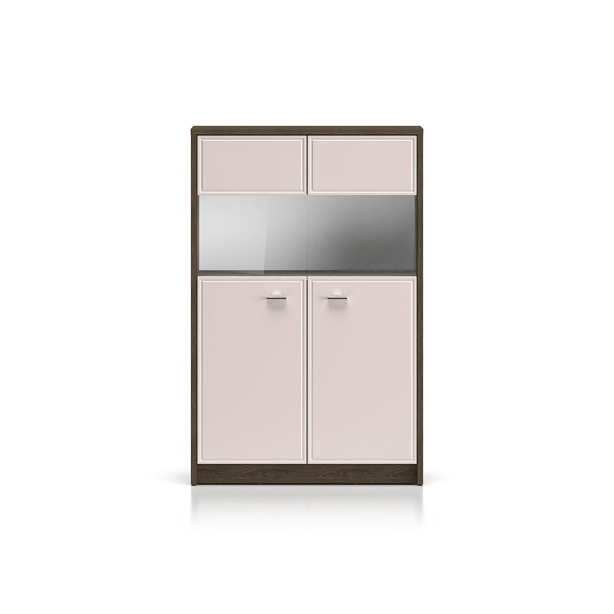 VITRÍNA Kaius Kašmír a tmavé dřevo - béžová, kompozitní dřevo (91.6/140.5/40cm) - Petits-meubles