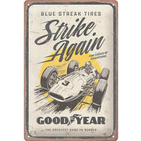 BLECHSCHILD 20/30 cm Goodyear Blue Strikes again - Multicolor, Metall (20/30/0.2cm) - Nostalgic-Art