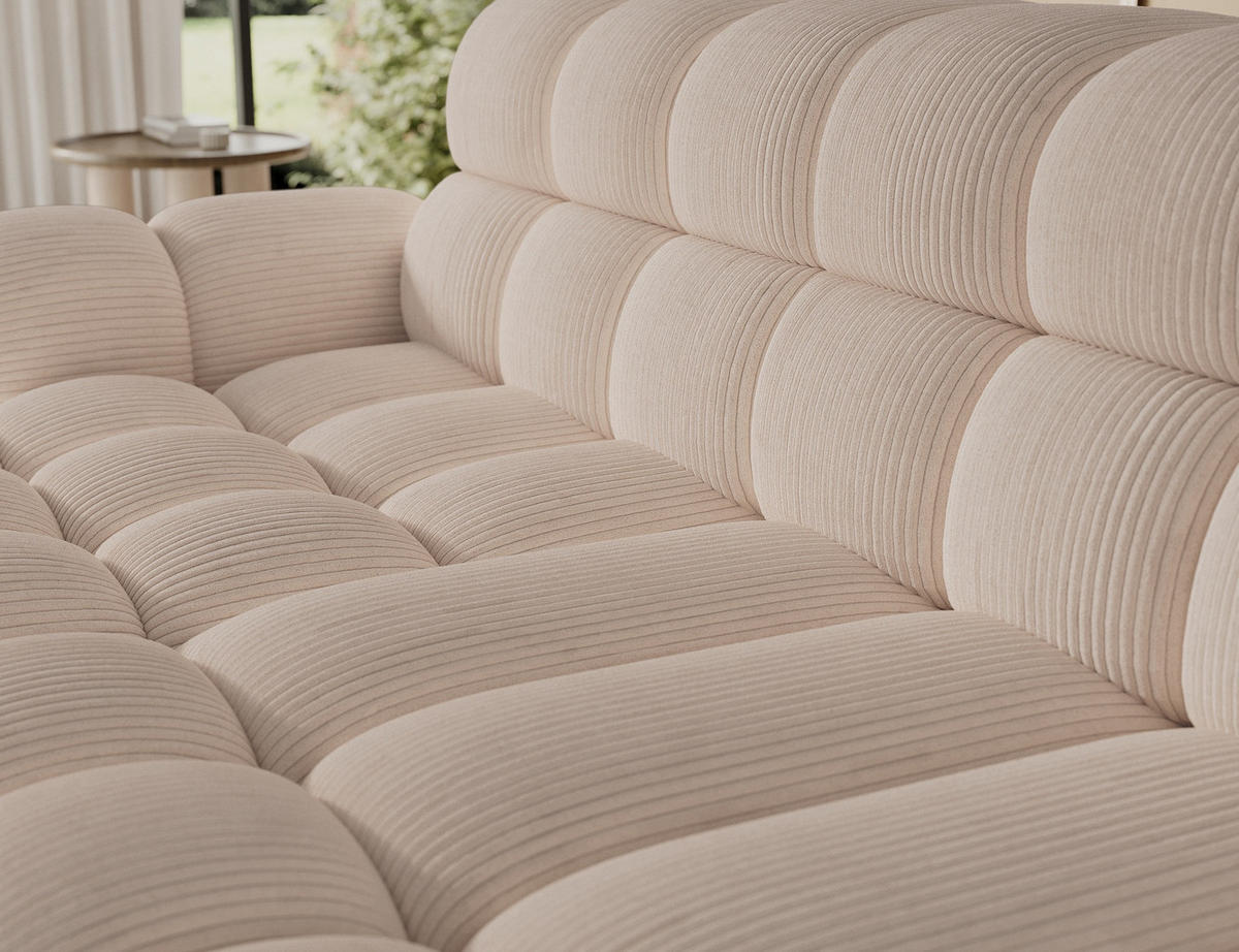 ECKSOFA Lorveno L - Creme (Jarell 20) - Creme, Holzwerkstoff (283/165cm) - Möblo