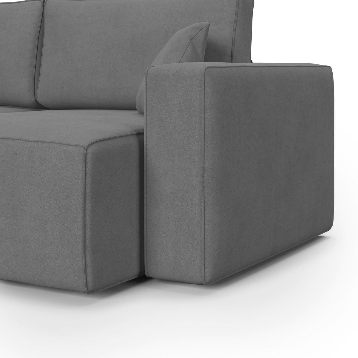 LINEARSOFA Morfeo - Grau, Textil (215/86/99cm) - Divani.store