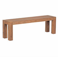 SITZBANK Massivholz Landhausstil handgefertigt, Beige 140x35x45 cm - Beige, Holz (140/45/35cm) - KADIMA DESIGN