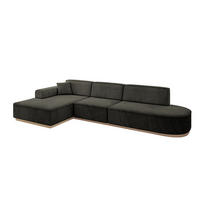 ECKSOFA Ottomane Links IREA-L2 - 327x165x80 cm Schwarz - Schwarz, Holzwerkstoff/Textil (327/165cm) - ALTDECOR