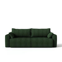 SOFA Kola mit Bettkasten und Schlaffunktion, Cordstoff - Dunkelblau, Holzwerkstoff (244/85/95cm) - 4ALL HOME
