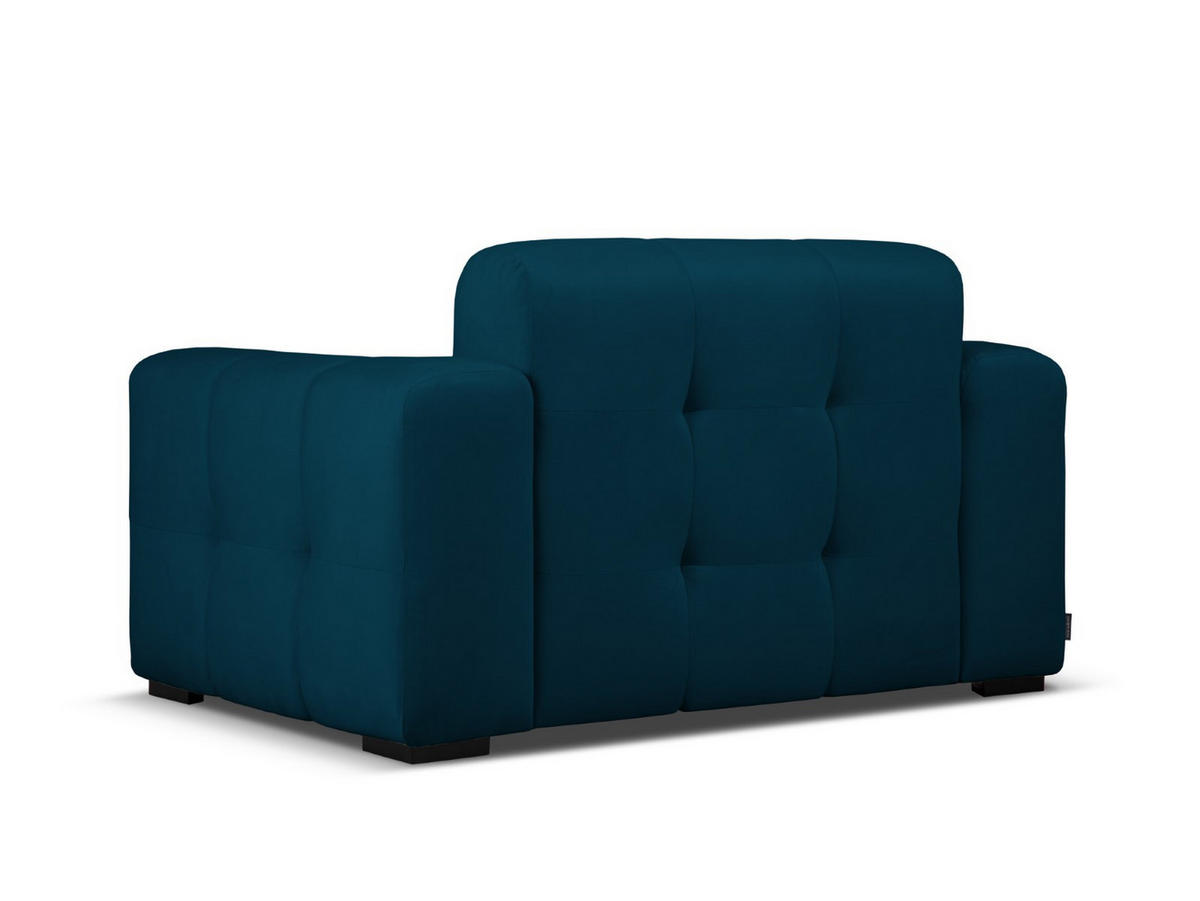 SOFA Kendal aus Samt marineblau 2 Sitzplätze - Blau, Textil (156/79/103cm) - Micadoni