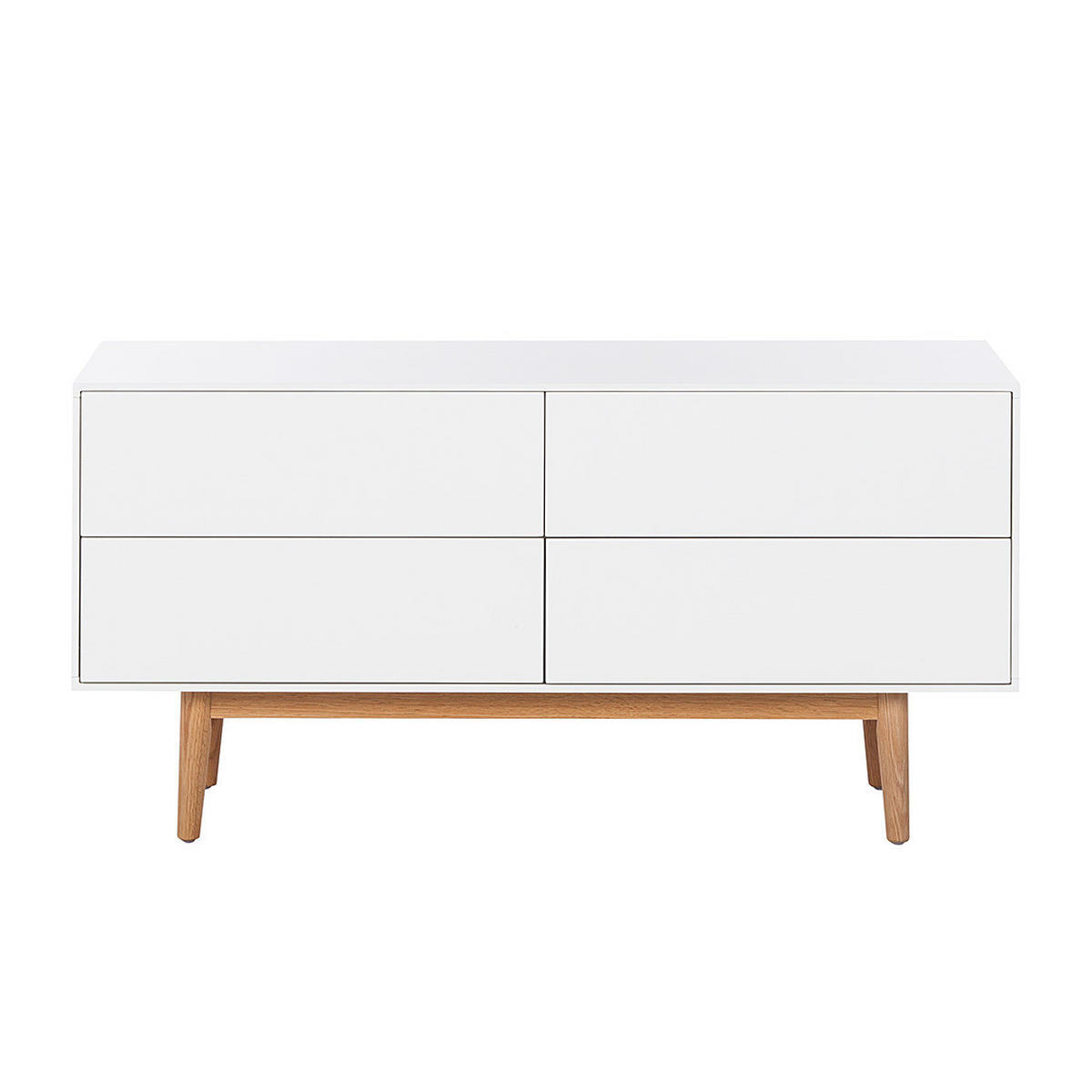 SIDEBOARD - Breite 120 cm - Eichefarben/Weiß, Holzwerkstoff (120/59/45cm) - home24